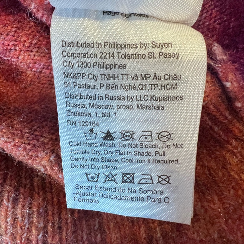 COTTON:ON Acryl/Wool/Polye Rusty Brown Cropped Open Tie Back Sweater Sz Large - Picture 9 of 9